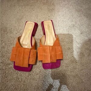 Vibrant Orange and Pink Mules